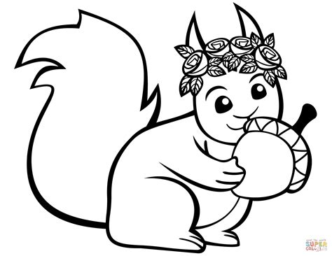 acorn coloring pages free printable|squirrel with acorn coloring page.